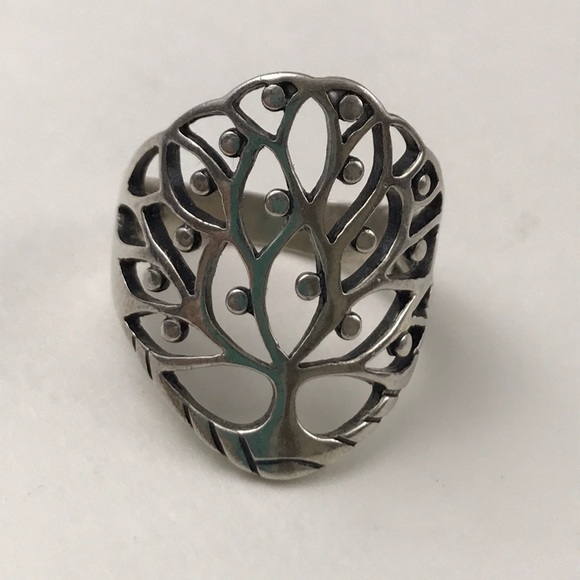 Vintage Jewelry - Sterling silver tree of life ring